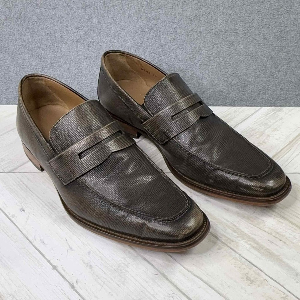 Florsheim Sabato Penny Bronze Painted Loafer Men's Size 8 EEE Extra Wide Cap Toe